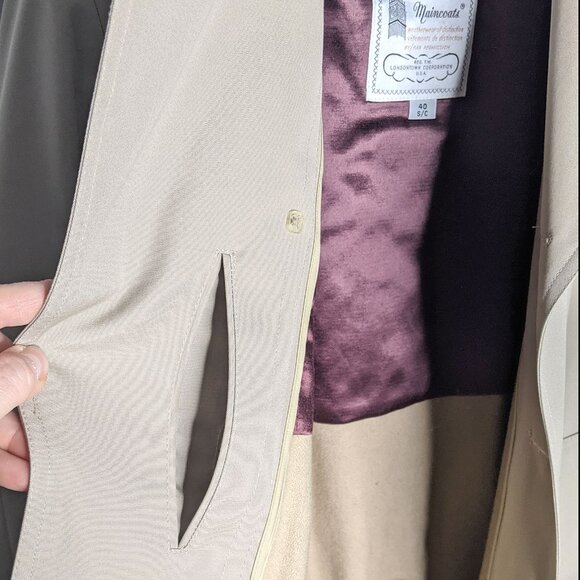 Vintage London Fog Trench Coat Beige Tan Full-Length Jacket Removable Liner 40s - Picture 9 of 16